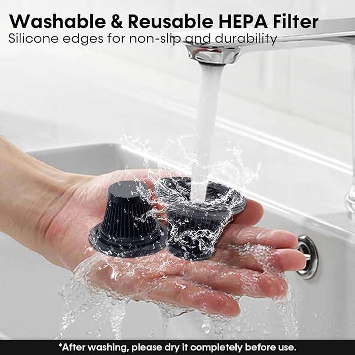 pemacom Portable Handheld Vacuum Cordless – 10,000Pa Suction Power, Lightweight 1.8 lbs, Washable HEPA Filter, LED Light, Quiet, 800ml Dustbin, Perfect for Home - Image 7