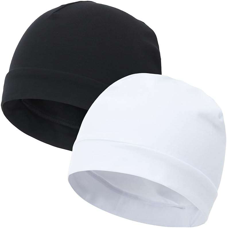 vidsel 100% Cotton Skull Caps for Men Women Breathable Night Cap Sleep Hats Soft Lightweight Running Beanie Helmet Liner - Image 1