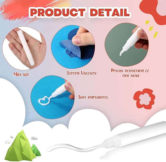 MotiMind 60 Pcs White Tacky Glue Pens Bulk for Crafts Quick Dry Mini Glue Pens for Crafting Mini Tacky Bottles Sticks for End of Year Gifts from Teacher DIY Arts and Crafts Projects (White) - Image 3
