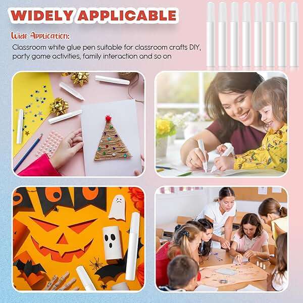 MotiMind 60 Pcs White Tacky Glue Pens Bulk for Crafts Quick Dry Mini Glue Pens for Crafting Mini Tacky Bottles Sticks for End of Year Gifts from Teacher DIY Arts and Crafts Projects (White) - Image 7