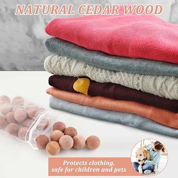 2 Pack 24L Cashmere Sweater Storage Bag with Natural Cedar Ball,Breathable & Washable Cotton Bag,Cashmere Protection Pouch Wool Cotton Sweater Storage Bag for Woolen Cashmere Sweaters,Merino Wool - Image 5