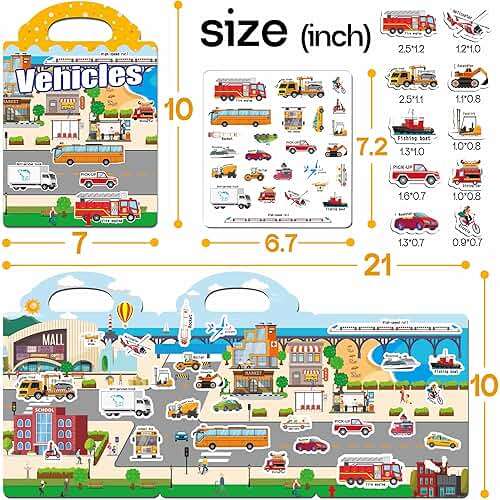 iGetooy 6 Sets Reusable Sticker Book for Toddlers 1-3, Jelly Sticker Books for Toddlers 2-4 Years, Toddler Travel Toys for Kids 2 3 4 Year Old Girls Boys - Image 2