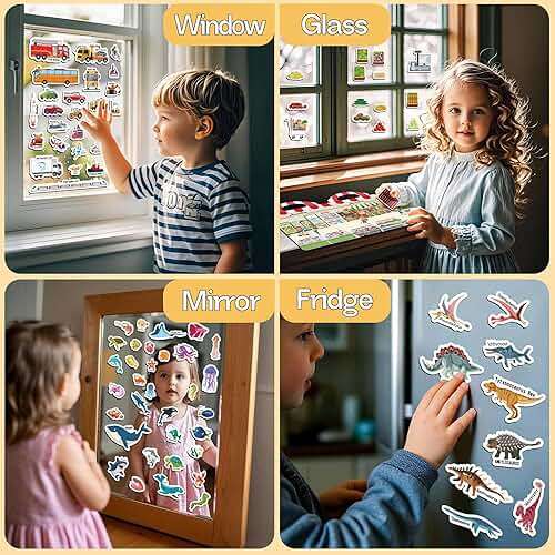 iGetooy 6 Sets Reusable Sticker Book for Toddlers 1-3, Jelly Sticker Books for Toddlers 2-4 Years, Toddler Travel Toys for Kids 2 3 4 Year Old Girls Boys - Image 7