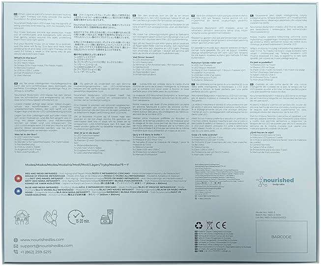 Nourished Bodynskin LED Face and Neck Mask with Near-Infrared - Blue, Red Light Therapy for Face - 228 LEDs - Skincare Tool for Wrinkles, Anti-Aging - Image 15