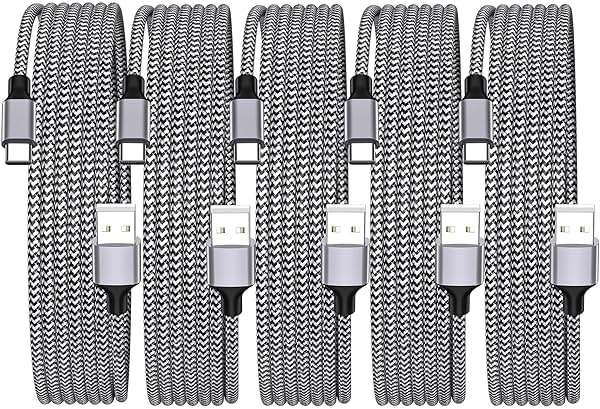 [Apple MFi Certified] iPhone 17 Charger Cable, Linocell 5Pack USB A to Type C 60W Fast Charging Cord USB Type C Braided Cable for iPhone 17/17 Air/17 Pro/17 Pro Max/16 Pro/15/Galaxy S26/S25/Pixel/iPad - Image 1
