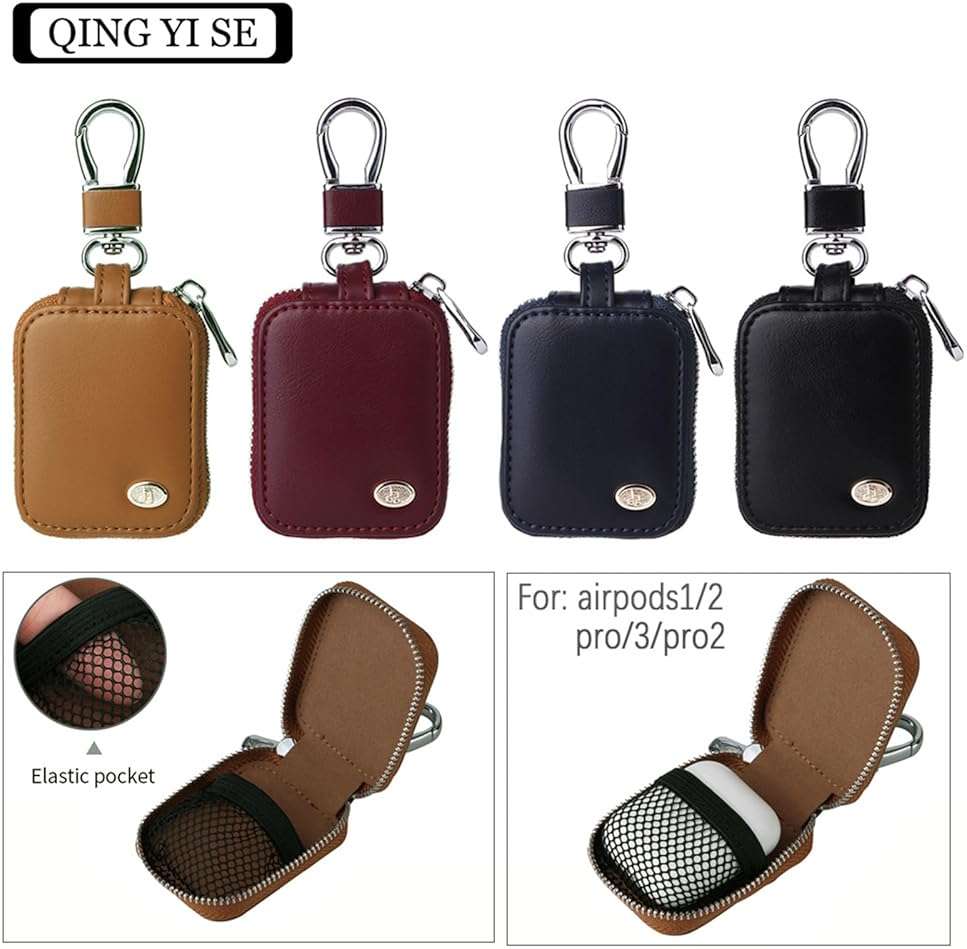 CCSmall Earbud Cases, Headphone Storage Case for AirPods Pro 3/4/1/2/3/Pro 2, PU Leather Zipper Carrying Case Small Bag Pouch Travel Organizer for Wireless Wired Earphones & USB Cable Black - Image 7