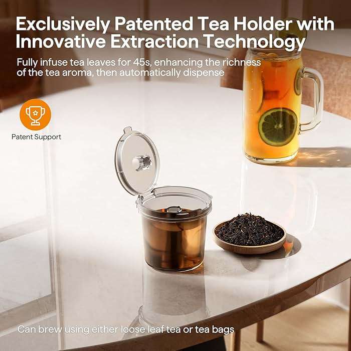 Tastyle Single Serve Coffee Maker for K Cup, Ground and Tea Leaves, Hot and Iced Coffee Machines with Bold Setting, 6 to 16 Oz Brew Sizes, Compact for Small Spaces, Black (2.0 Version) - Image 7