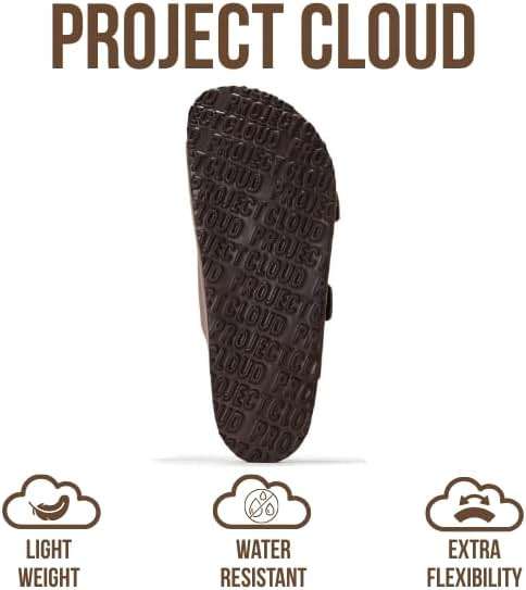 Project Cloud Mens Sandals 100% Genuine Leather - Memory Foam Insole & Cork Footbed Slides for Men Footwear - Non-Slip Summer Sandals for Men & Lightweight Mens Slides (Heritage) - Image 4