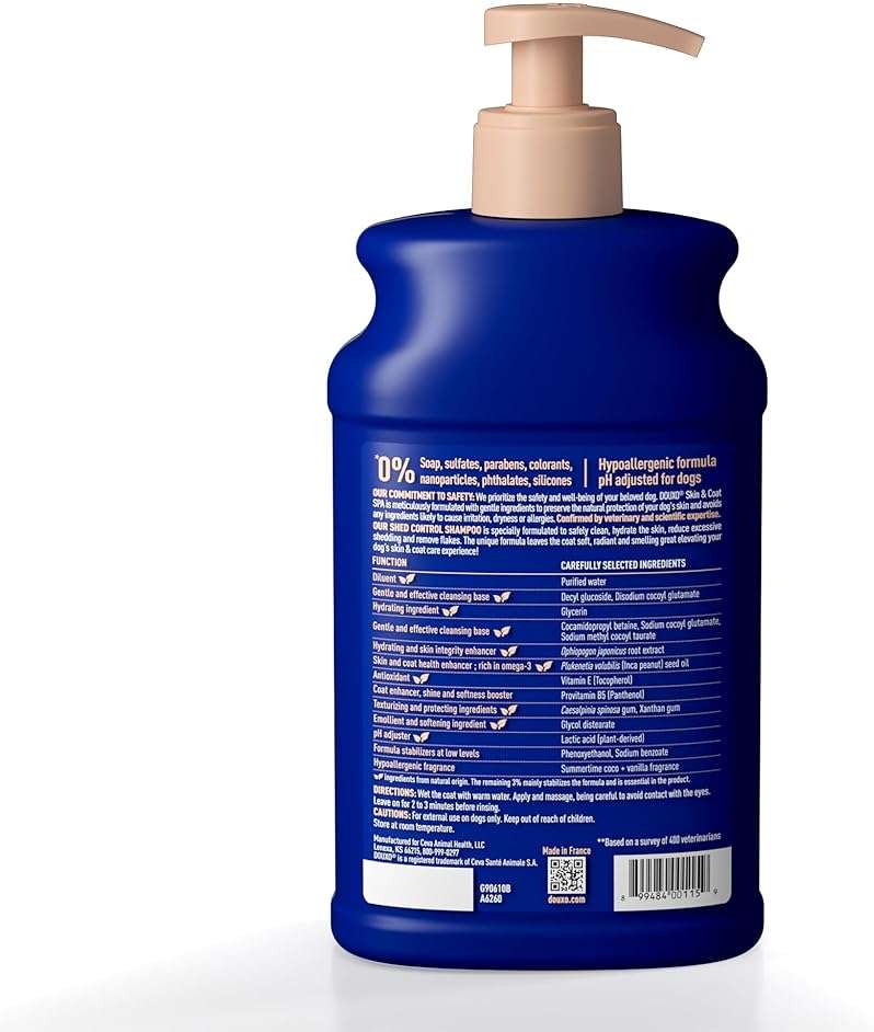 DOUXO SPA Shed Control Dog Shampoo, 16 fl oz. Reduces Excessive Shedding, Cleans and Hydrates the Skin, Leaves the Coat Soft, Radiant, and Smelling Great - Image 2