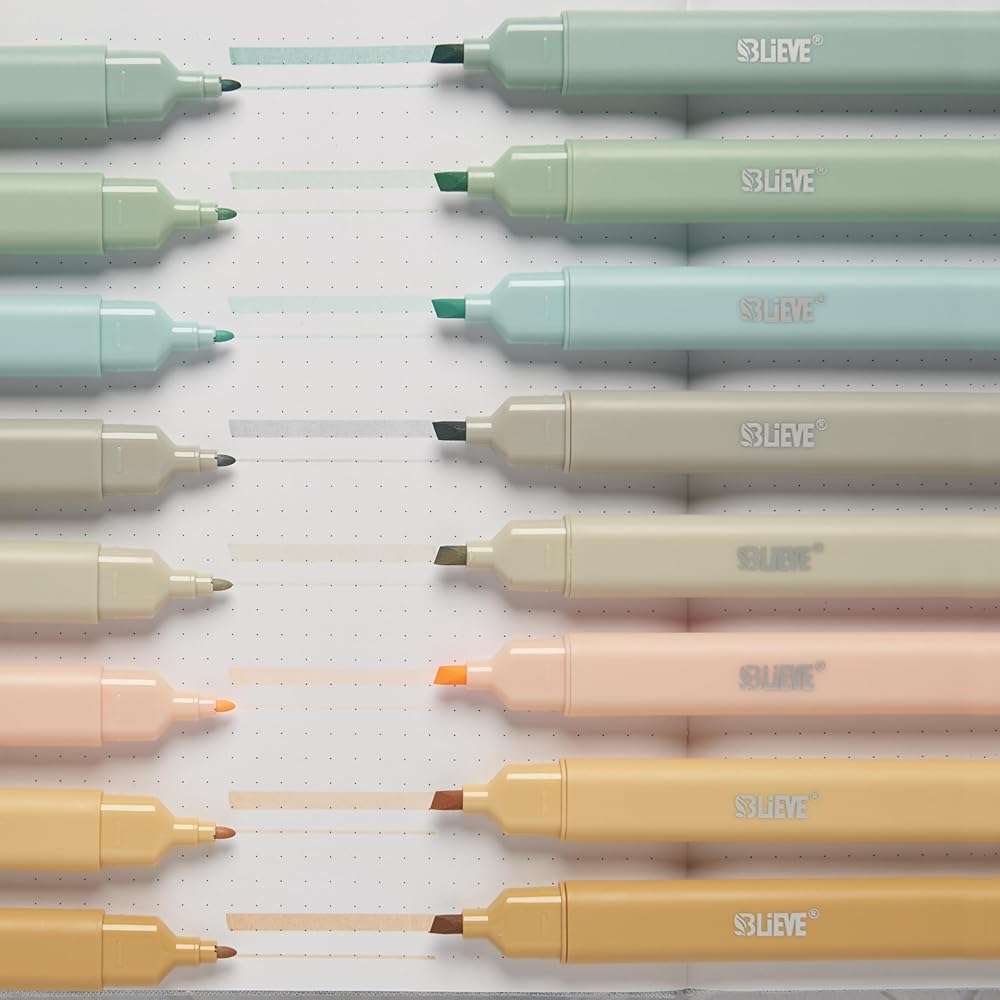 BLIEVE Bible Highlighters No Bleed Through, Pastel Colors, Dual Tip, 8 Pack | Aesthetic Cute Highlighters, Chisel Tip & Fine Point For Bible & Journaling, Back To School Supplies - Image 3