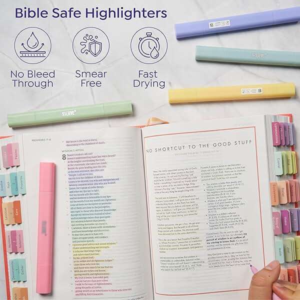 BLIEVE Bible Highlighters No Bleed Through, Pastel Colors, Dual Tip, 8 Pack | Aesthetic Cute Highlighters, Chisel Tip & Fine Point For Bible & Journaling, Back To School Supplies - Image 5