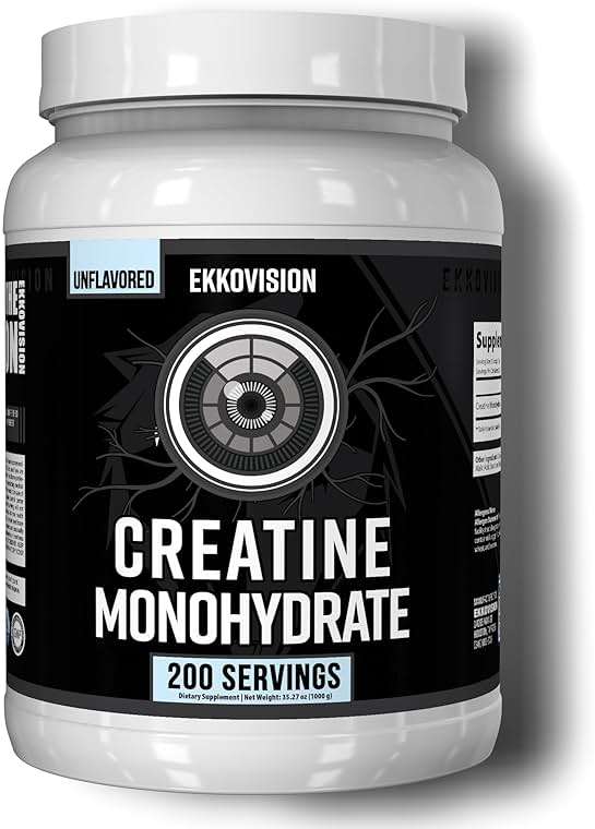 Ekkovision Creatine Monohydrate Powder, Micronized, Unflavored, Pre Workout & Post Workout Supplement for Men and Women, Energy Support, Easy to Mix in Shakes, Smoothies & Beverages, 200 Servings - Image 1