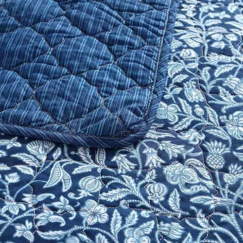 Laura Ashley - Quilt Set, Super Soft Fabric Bedding with Matching Sham, Toile-Inspired Print, Floral Home Essentials (Elaina Blue, Twin) - Image 4