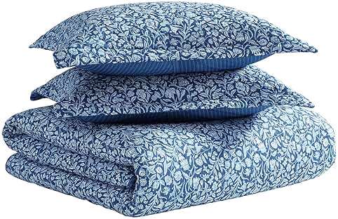 Laura Ashley - Quilt Set, Super Soft Fabric Bedding with Matching Sham, Toile-Inspired Print, Floral Home Essentials (Elaina Blue, Twin) - Image 6