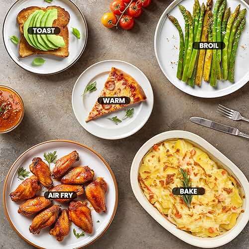Elite Gourmet Compact 8.5Qt Air Fryer Oven – Mini Countertop Air Fryer with Adjustable Time & Temperature Controls, 800W, Includes Air Fry Basket, Bake Pan & Recipes, Stainless Steel - Image 2