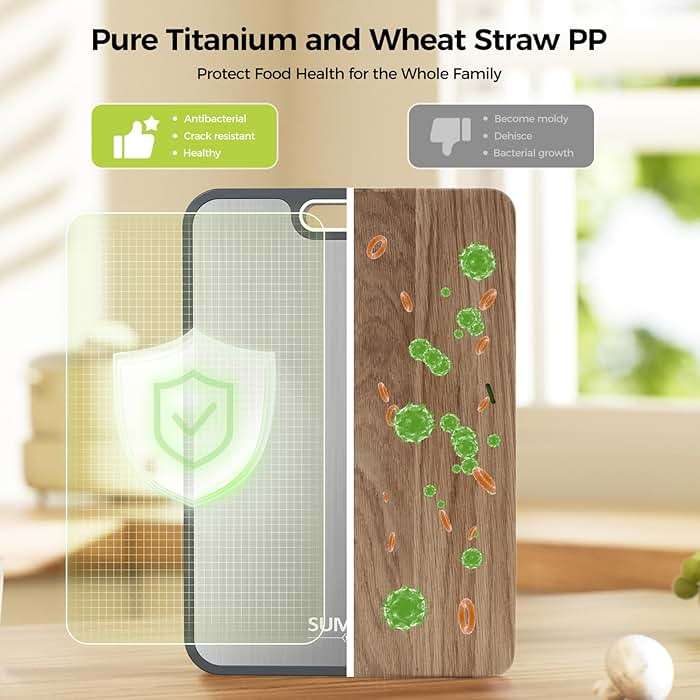 Titanium Cutting Board for Kitchen, Cutting Board Double Sided Food Grade, Pure Titanium/PP, Easy to Clean Large Size 15”×10.3” - Image 4