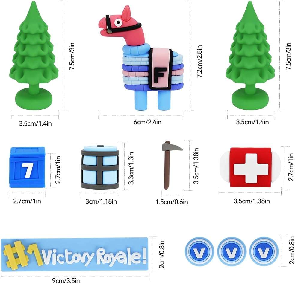 Video Game Cake Toppers - 11 Piece Set for Themed Birthdays - Enhanced Party Decorations - Image 3