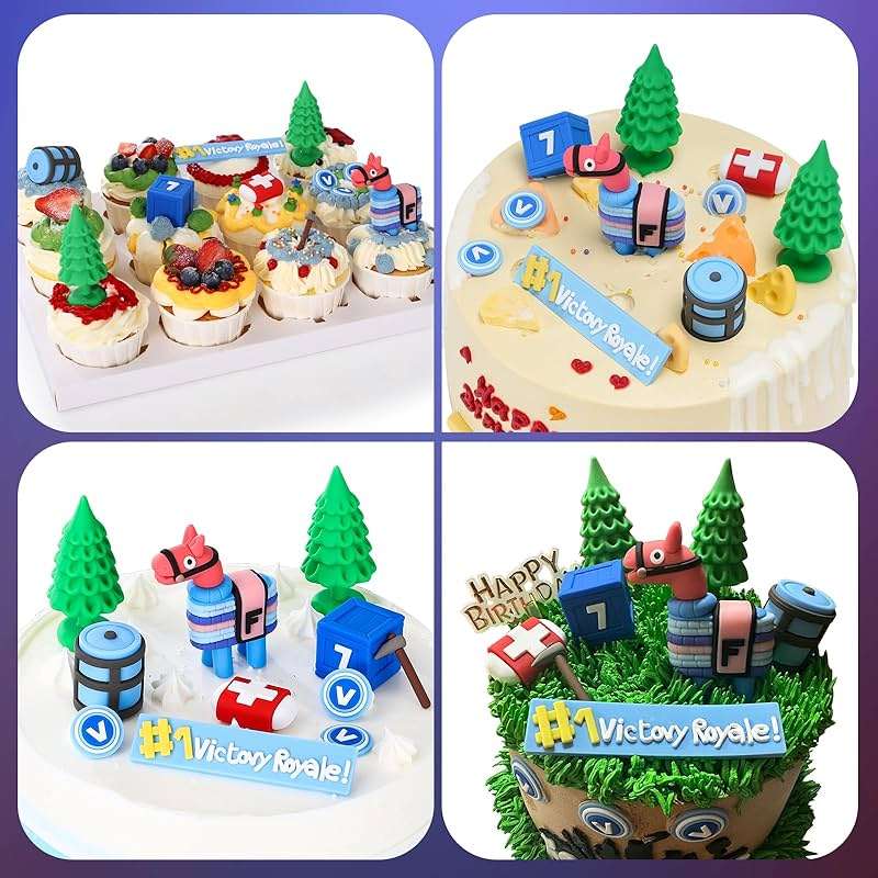 Video Game Cake Toppers - 11 Piece Set for Themed Birthdays - Enhanced Party Decorations - Image 6