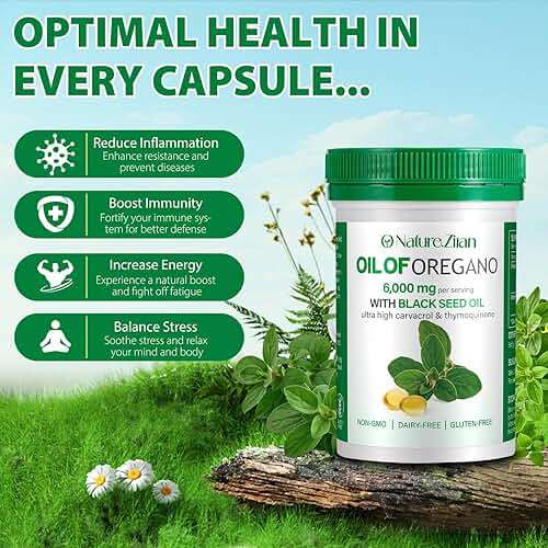 O NATURE . ZIRAN Oil of Oregano Softgel - Organic Oil of Oregano with Black Seed - 2 in 1, 120 Count - Image 5