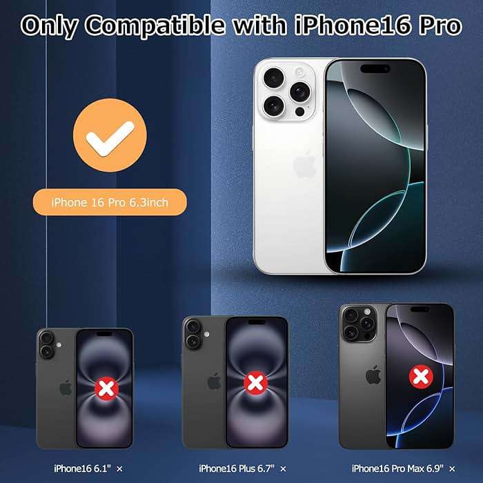 DIFAYA for iPhone 16 Pro Case with Rotatable Ring Stand, Support Magnetic Car Mount, Military Grade Shockproof Phone Cover with Kickstand for iPhone 16 Pro 6.3", Black - Image 2