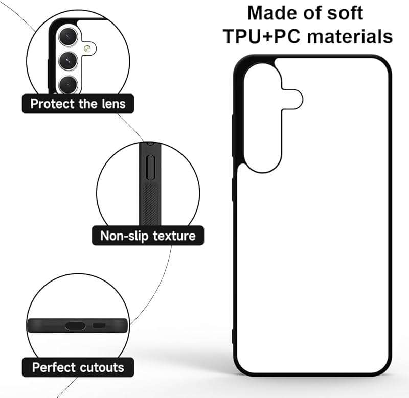 FOQENCCI Phone Case for Galaxy S25 Plus Sublimation Blank Case | 5 Piece,Soft TPU & Hard PC & Printable Blank Aluminum,DIY Custom Phone Cover - Image 3