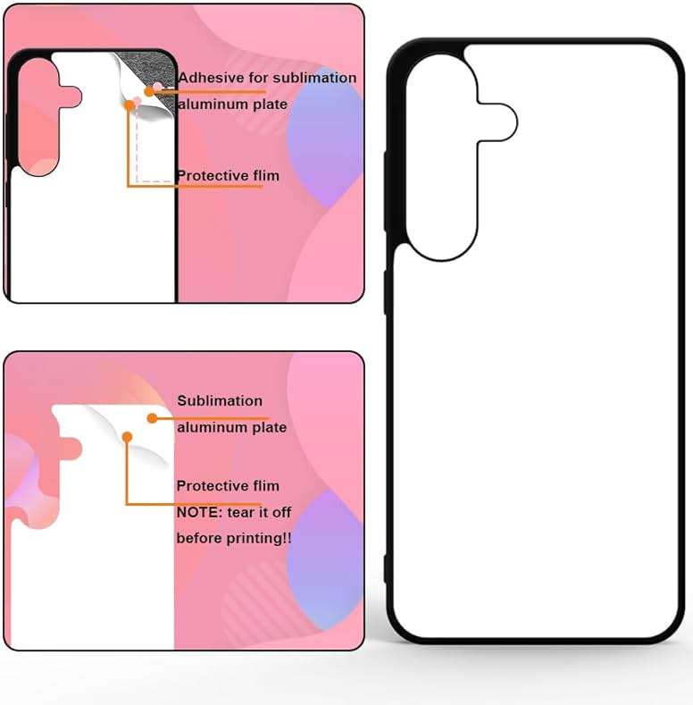FOQENCCI Phone Case for Galaxy S25 Plus Sublimation Blank Case | 5 Piece,Soft TPU & Hard PC & Printable Blank Aluminum,DIY Custom Phone Cover - Image 4