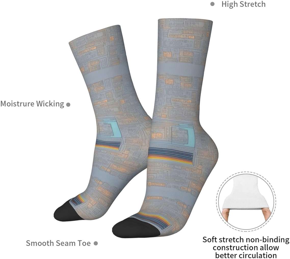 HDSKFNS Programming Code Print Adult Socks Fashion Casual Socks Ladies Calf Socks Funny Socks Socks For Men Women - Image 7