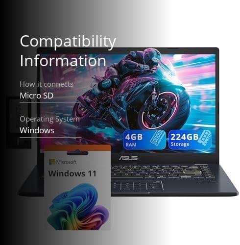 ASUS 14" FHD Laptop, Intel Pentium N6000 Processor, 4GB RAM, 224GB Storage(64GB eMMC+160GB Docking Station Set), Intel UHD Graphics, Webcam, Bluetooth, Win 11, Star Black - Image 3