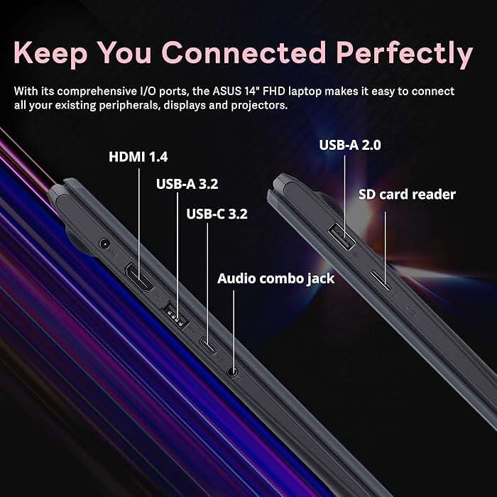 ASUS 14" FHD Laptop, Intel Pentium N6000 Processor, 4GB RAM, 224GB Storage(64GB eMMC+160GB Docking Station Set), Intel UHD Graphics, Webcam, Bluetooth, Win 11, Star Black - Image 8