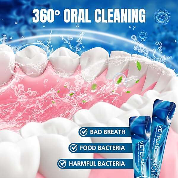 Travel Size Mouthwash Packets - Mini Mint Mouthwash for Adults, Alcohol & Fluoride Free, TSA Friendly Travel Toiletries, Individually Wrapped, Fresh Breath for Travel, Office, On the Go, 30 Pack - Image 2