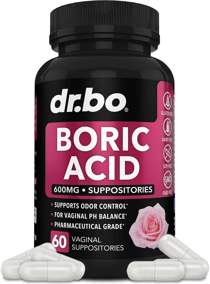 Boric Acid Suppositories for Women - 600mg Vaginal Suppositories Boric Acid for Women - Vagina Suppository Vaginal Odor Smell PH Feminine Vag Womens pH Balance Pills & Vagina Health - 60 Suppositories - Image 1