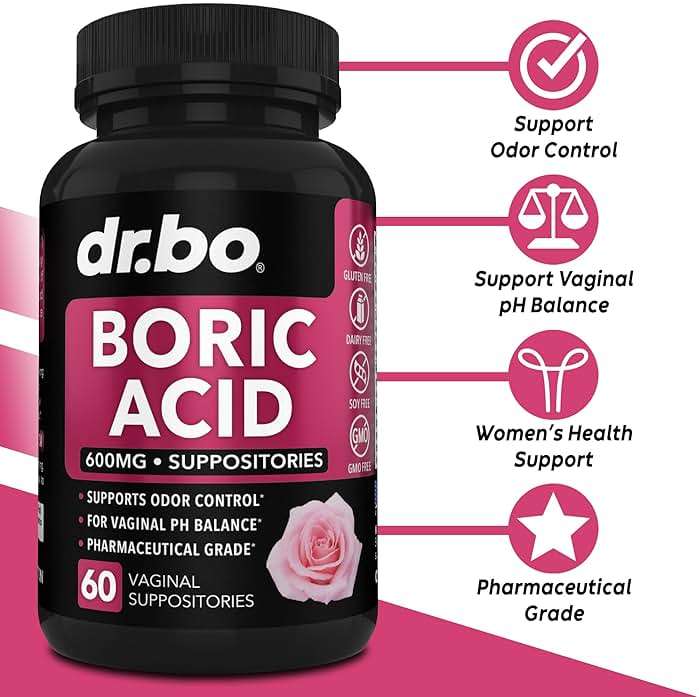 Boric Acid Suppositories for Women - 600mg Vaginal Suppositories Boric Acid for Women - Vagina Suppository Vaginal Odor Smell PH Feminine Vag Womens pH Balance Pills & Vagina Health - 60 Suppositories - Image 2