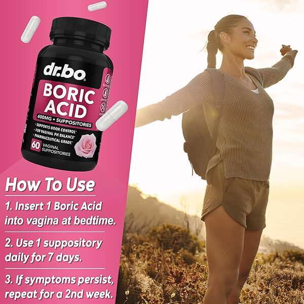 Boric Acid Suppositories for Women - 600mg Vaginal Suppositories Boric Acid for Women - Vagina Suppository Vaginal Odor Smell PH Feminine Vag Womens pH Balance Pills & Vagina Health - 60 Suppositories - Image 6