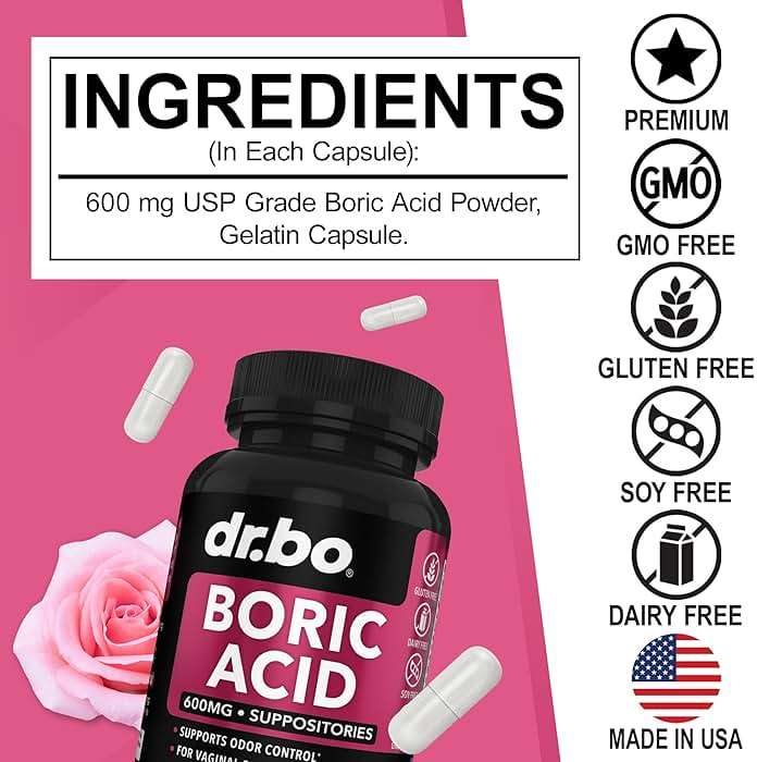 Boric Acid Suppositories for Women - 600mg Vaginal Suppositories Boric Acid for Women - Vagina Suppository Vaginal Odor Smell PH Feminine Vag Womens pH Balance Pills & Vagina Health - 60 Suppositories - Image 7