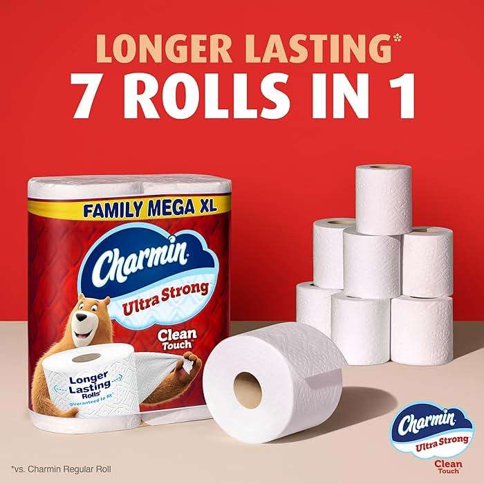 Bounty Quick-Size Paper Towels, White, 16 Family Rolls, Charmin Ultra Strong Clean Touch Toilet Paper, 18 Family Mega XL Rolls - Image 7