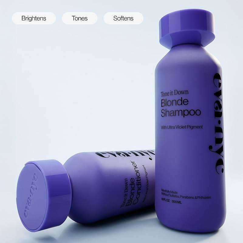 Eva NYC Purple Shampoo for Toning Blonde Hair - Gentle Formula for Blonde, Gray + Lightened Hair - Adds Shine + Softens - Anti-Brass Formula for Salon Fresh Results - Ginger Rose Scent - 10 fl oz - Image 5
