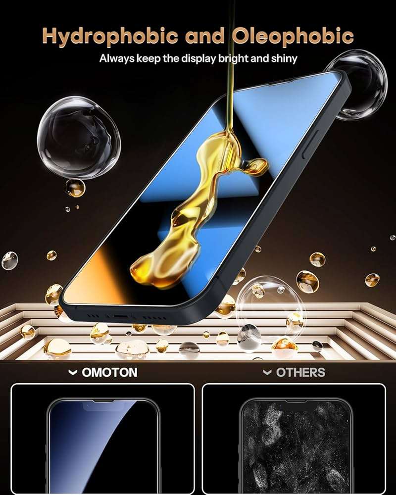 OMOTON 3 Pack Screen Protector for iPhone 17e 2026/ iPhone 16e 2025 6.1 Inch, Tempered Glass Film, Bubble-Free, HD Clear, Anti-Scratch, Easy Installation Protective Glass - Image 7