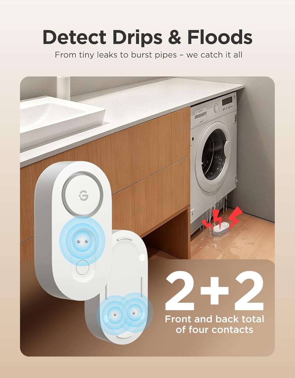 GoveeLife Upgraded Smart Water Leak Detector 1s with 1804 ft Ultra-Long Range, WiFi Water Sensor with SMS/Email/APP Push and Sound Alarm, 5-Year Battery Life, Suit for Home, Basement, Kitchen, 3 Pack - Image 8