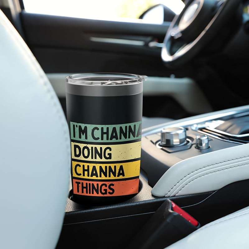I'm Channa Doing Channa Things Funny Personalized Quote Stainless Steel Insulated Tumbler - Image 2