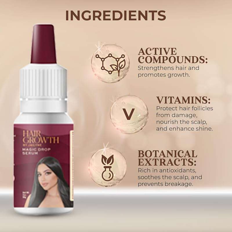 Hair Growth Magic Drop Serum by Jailyne Ojeda – Fast-Absorbing, Scalp Revitalizing Formula – Promotes Thicker, Healthier Hair with Botanical Extracts & Keratin – Made in USA - Image 3