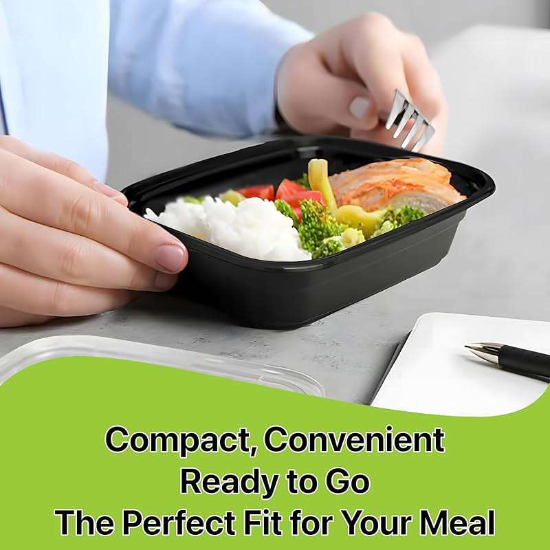 Pokanic Meal Prep Containers [10 Set] x [16 oz] with Lids, 1 compartment, Stackable, Reusable, Leakproof, Food Safe, Microwave, Freezer & Dishwasher Safe for Food Prep Storage Bento (10 Set, 16 oz) - Image 9