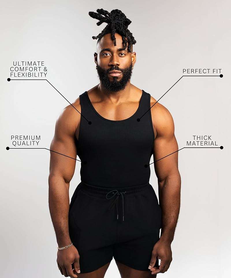 Ekkovision Beaters, Men's Tank Tops, Cotton Spandex Blend Tanks for Men, Comfortable, Durable Ribbed Fabric. - Image 4