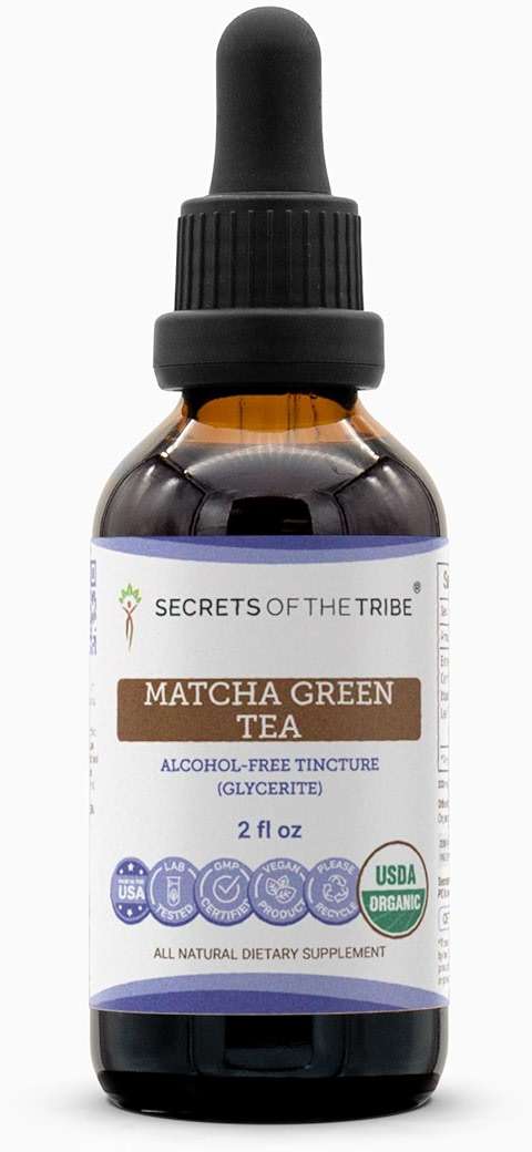 Secrets of the Tribe Matcha Green Tea USDA Organic | Alcohol-Free Extract, High-Potency Herbal Drops | Made from 100% Certified Organic Green Tea, Matcha (Camellia sinensis) Dried Leaf (2 oz) - Image 1