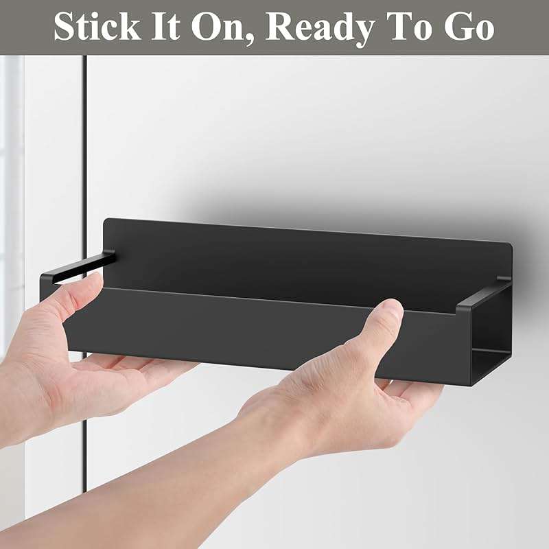 HuggieGems 4 Pack Magnetic Spice Rack Organizer for Refrigerator and Oven, Black Fridge Organizers and Storage for Kitchen - Image 6