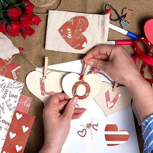 Valentines Pattern Paper Double Sided Valentine Decorative Scrapbook Craft Paper,Love Heart Red Black Cardstock for Valentines Craft Supplies Card Making Scrapbook(12 Design,24 Sheet,11 x 11 Inch) - Image 5