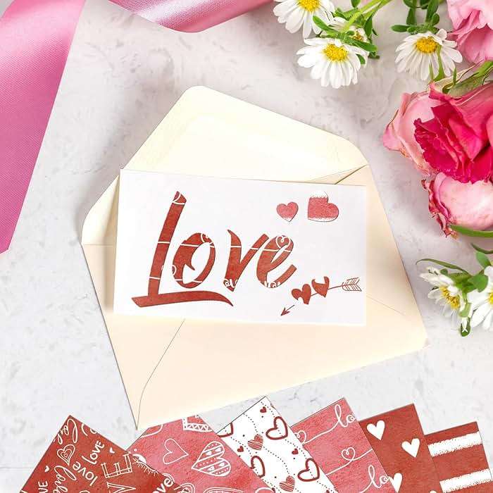 Valentines Pattern Paper Double Sided Valentine Decorative Scrapbook Craft Paper,Love Heart Red Black Cardstock for Valentines Craft Supplies Card Making Scrapbook(12 Design,24 Sheet,11 x 11 Inch) - Image 6