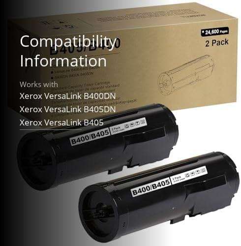VersaLink B400/B405 Black Toner Cartridge Extra High Capacity 106R03584 Toner Cartridge Compatible for Xerox VersaLink B405 B400 B400N B400DN B405N B405DN Printer - 24,600 Pages, 2 Pack - Image 3
