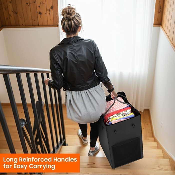 Rolling Laundry Hamper with Wheels – 150L Laundry Basket with Removable Bag & Sturdy Metal Frame, Large Tall Dirty Clothes Hampers for Bedroom, Laundry Room, Apartment, Dorm – Black - Image 3