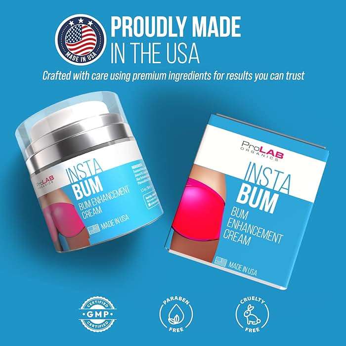 ProLab Organics InstaBum Butt Enhancement Cream – Butt Lift and Firming for a Bigger, Rounder, Perkier Bum – Brazilian Booty Growth Cream with Voluplus, Maca, Wild Yam, and Gotu Kola – Made in USA - Image 6