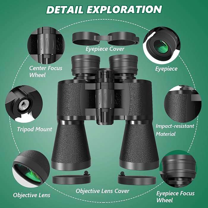 30x50 Binoculars for Adults, High-Powered Compact Professional Binoculars for Bird Watching, Hunting, Sports, Concerts, Travel, Cruise, and Outdoor, Waterproof with Case - Image 5
